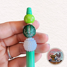 Load image into Gallery viewer, Viking Weave Beaded Green to White Pen
