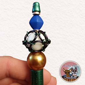 Chainmail Beaded Forest Green Pen