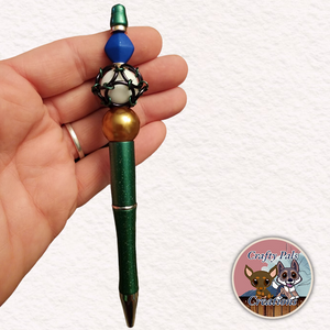 Chainmail Beaded Forest Green Pen