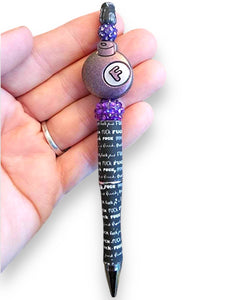 Purple F-Bomb Beaded Pen