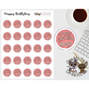 Happy Birthday Mini Cakes Planner Stickers