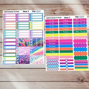 Colorful Duckie & Groot Weekly Planner Stickers - A-La_Carte