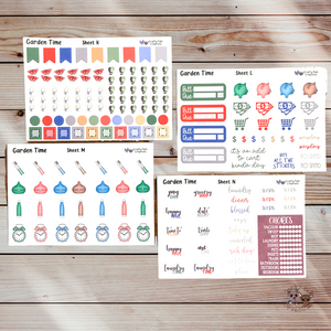 Garden Time Weekly Planner Stickers - A-La-Carte