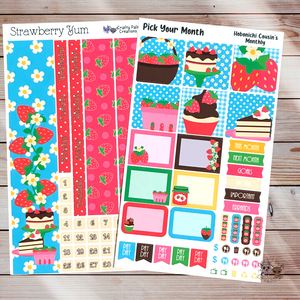 Strawberry Yum Hobonichi Cousins Monthly Kit