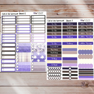 Call of the Werewolf Weekly Planner Stickers - A-La-Carte